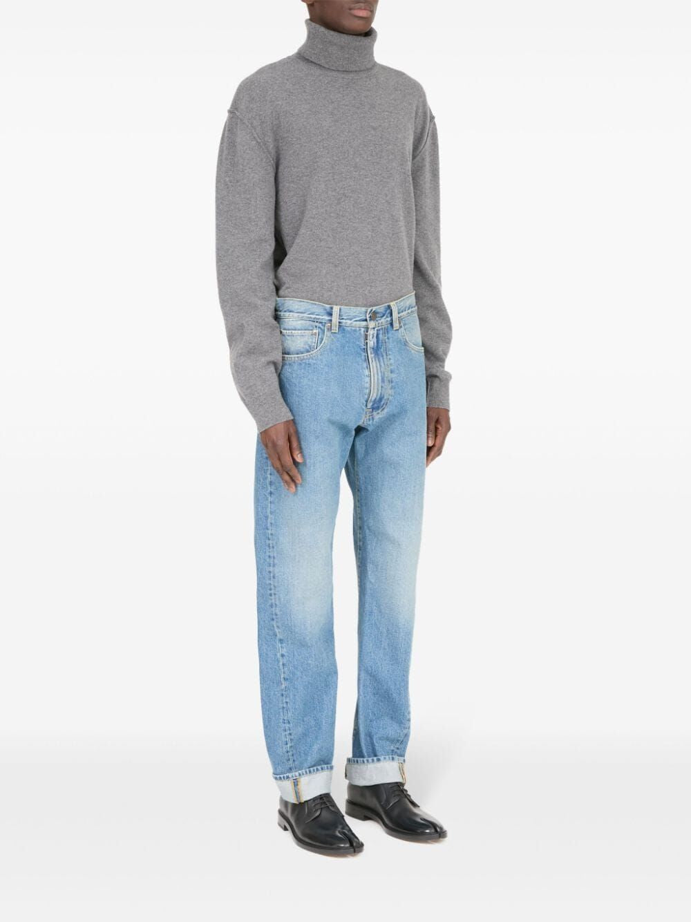 MAISON MARGIELA Washed Denim Turn-Up Jeans - Men's Classic Fit