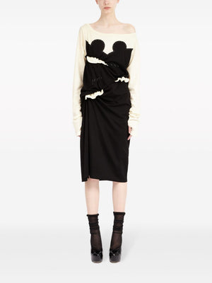 MAISON MARGIELA Elegant Black and Cream Mid Skirt for Women - 24SS Collection