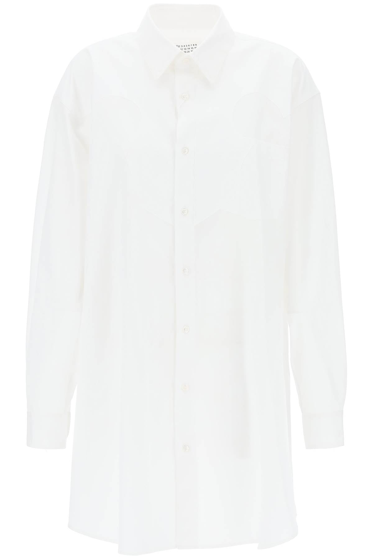 MAISON MARGIELA White Cotton Chemisier Dress for Women - SS24 Collection