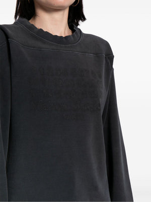 MAISON MARGIELA Embroidered Cotton Sweatshirt in Grey for Women - SS24 Collection