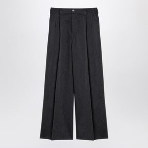 MAISON MARGIELA High-Waisted Wide Leg Trousers in Anthracite Melange