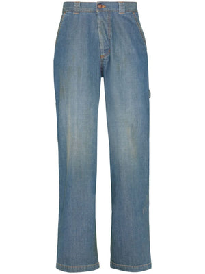 MAISON MARGIELA Light Blue Wide Leg Cotton Denim Jeans