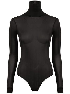 MAISON MARGIELA Elegant Burgundy Turtleneck Bodysuit