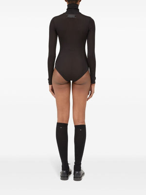 MAISON MARGIELA Elegant Burgundy Turtleneck Bodysuit