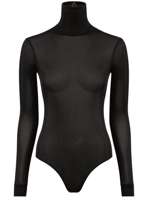 MAISON MARGIELA Elegant High-Neck Black Bodysuit