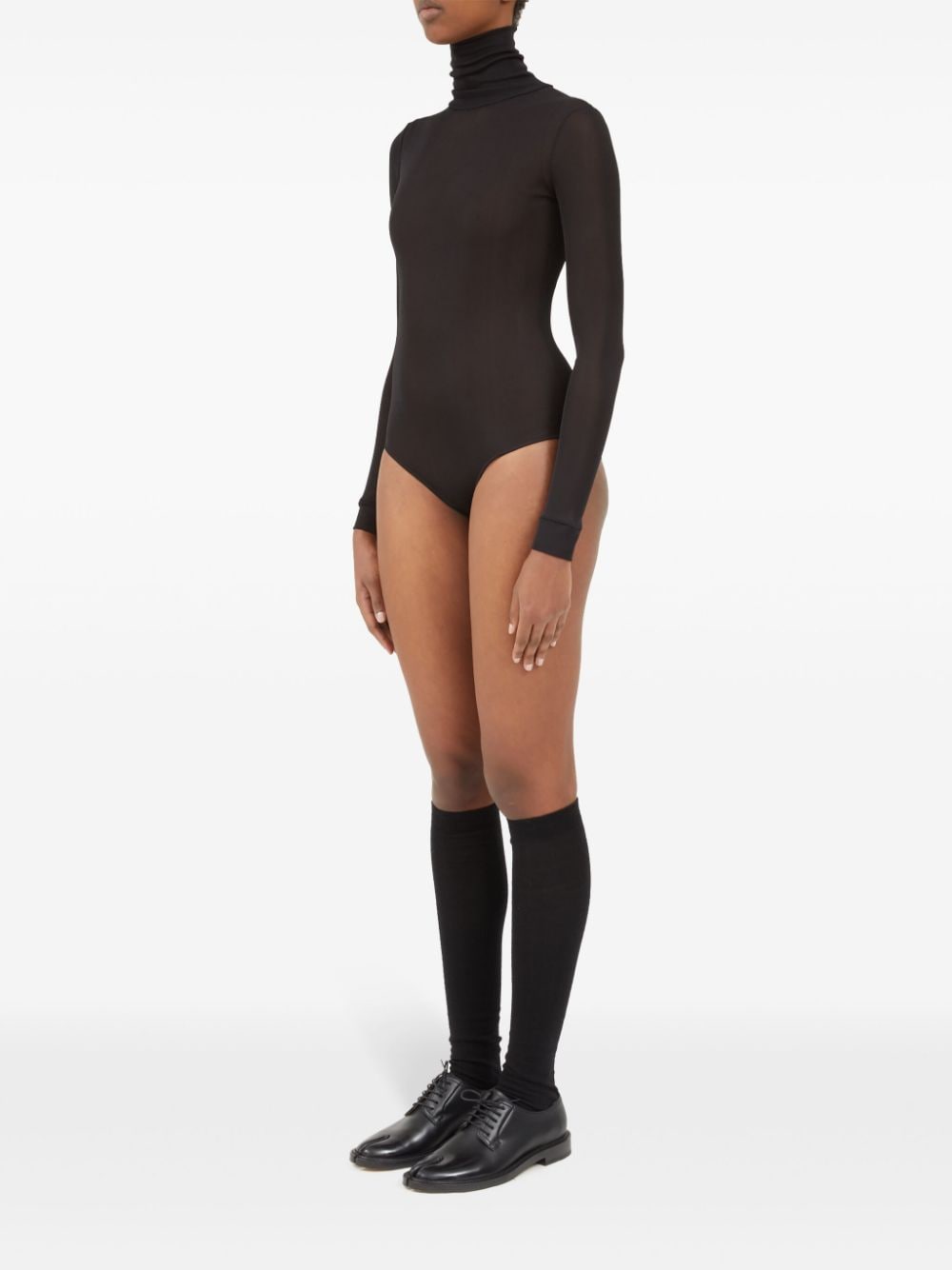 MAISON MARGIELA Elegant High-Neck Black Bodysuit