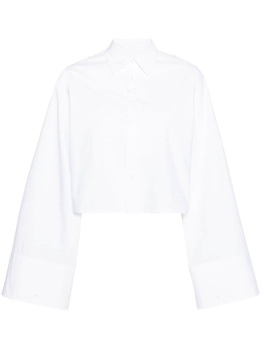 MM6 MAISON MARGIELA Cropped White Cotton Poplin Shirt