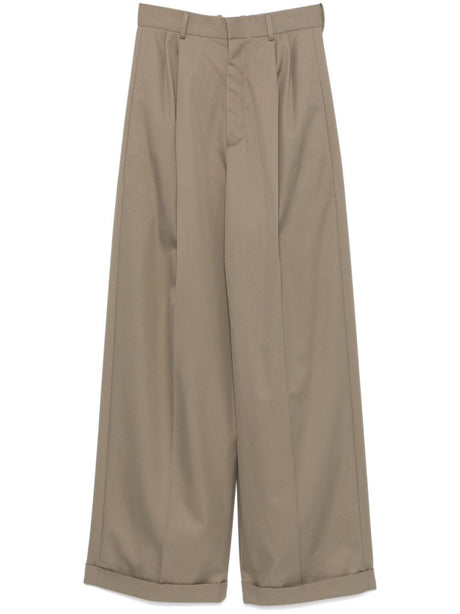 LOEWE Pleated Cotton Trousers for Women