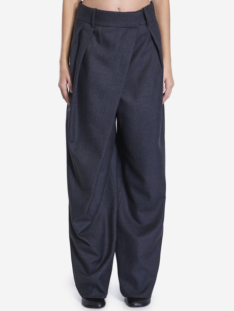 LOEWE Asymmetrical High-Waisted Wool Wrap Trousers