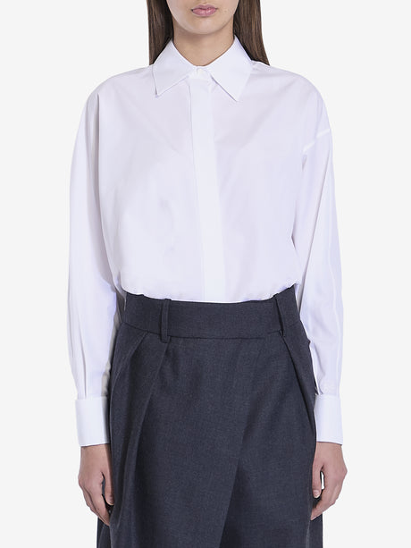 LOEWE Draped Cotton Shirt with Asymmetric Design for Women