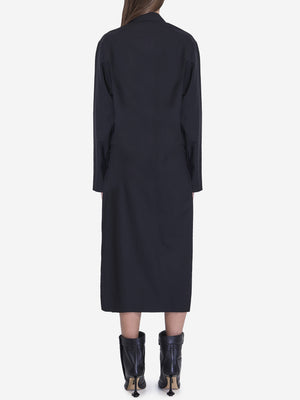 LOEWE Belted Wool Dress with Asymmetric Design