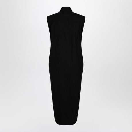 LOEWE Belted Asymmetric Midi Dress in Luxurious Wool