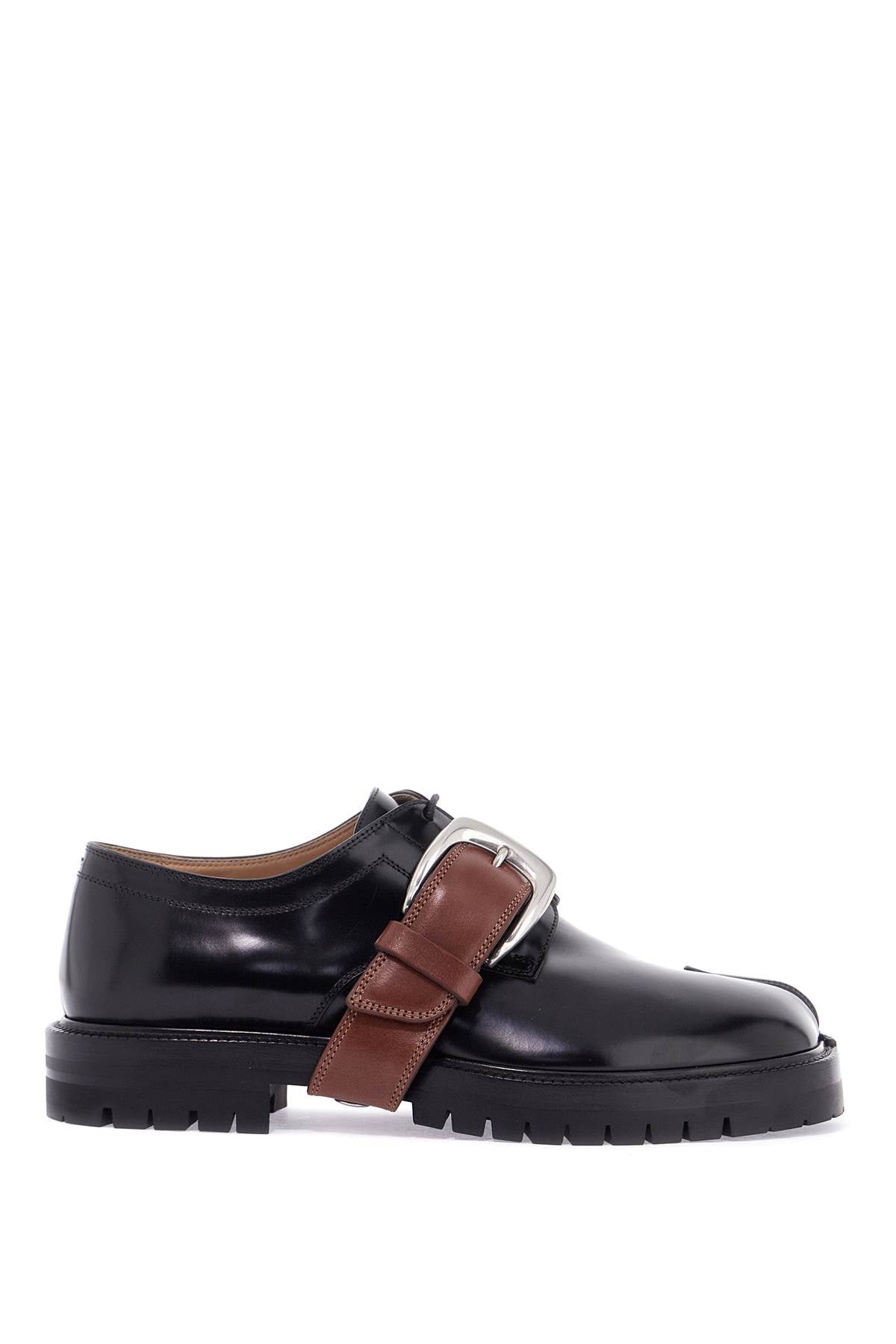 MAISON MARGIELA Men's Derby Dress Shoes with Removable Strap and Classic Tabi Cut