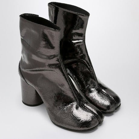 MAISON MARGIELA Dark Grey Metallic Tabi Ankle Boots - 8.5 cm Heel