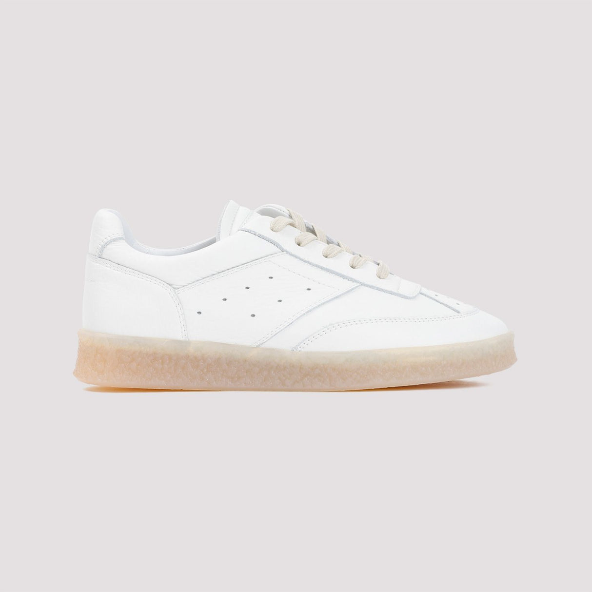 MM6 MAISON MARGIELA Contemporary White Calf Leather Sneakers