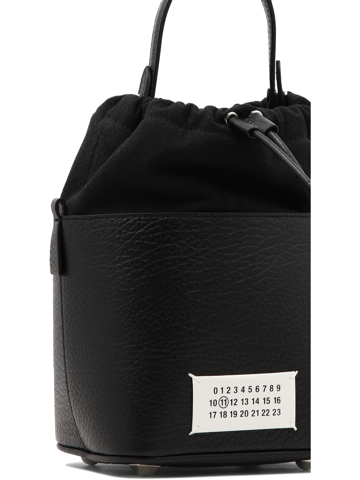 MAISON MARGIELA Jet Black 5AC Number Patch Bucket Handbag for Men