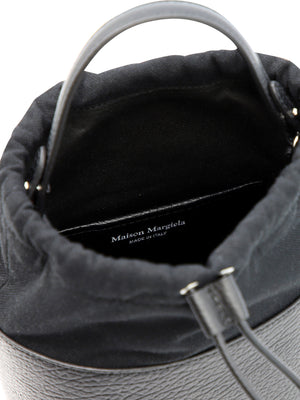 MAISON MARGIELA Jet Black 5AC Number Patch Bucket Handbag for Men