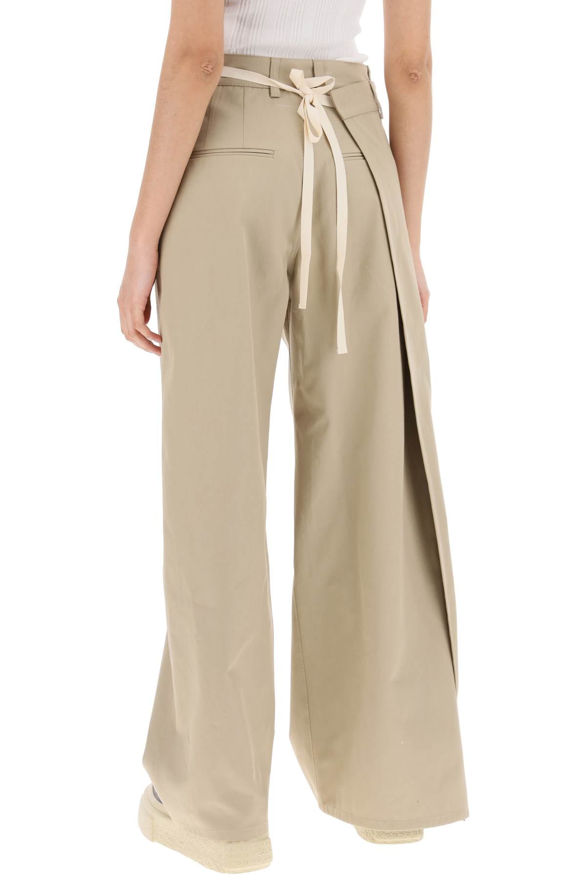 MM6 MAISON MARGIELA Versatile Cotton Gabardine Trousers for Women - SS24