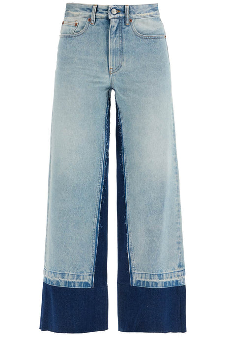 MM6 MAISON MARGIELA High-Waisted Flared Color-Block Jeans (Size 26)