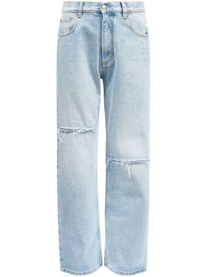 MM6 MAISON MARGIELA High-Waisted Distressed Denim Jeans