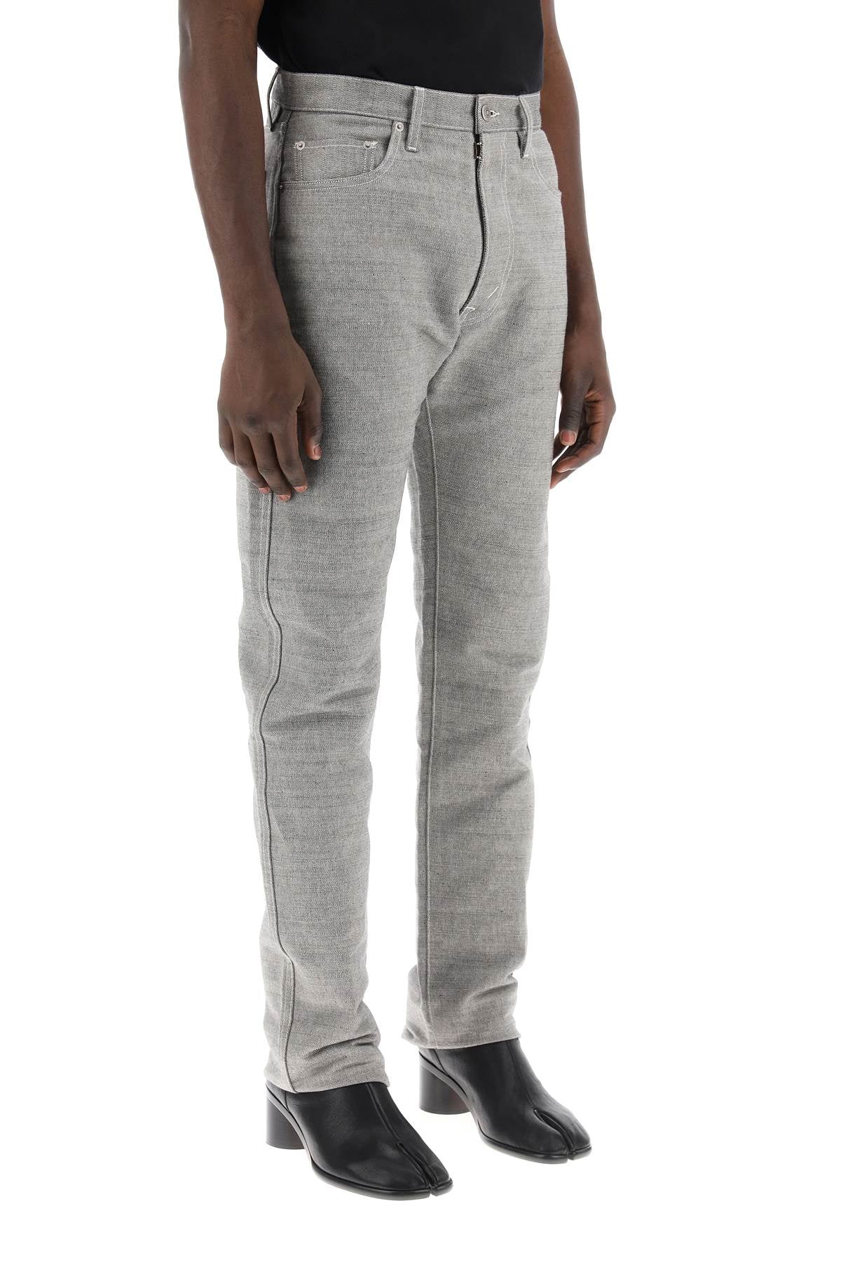 MAISON MARGIELA Men's Grey Cotton 5 Pocket Pants for SS24 Collection