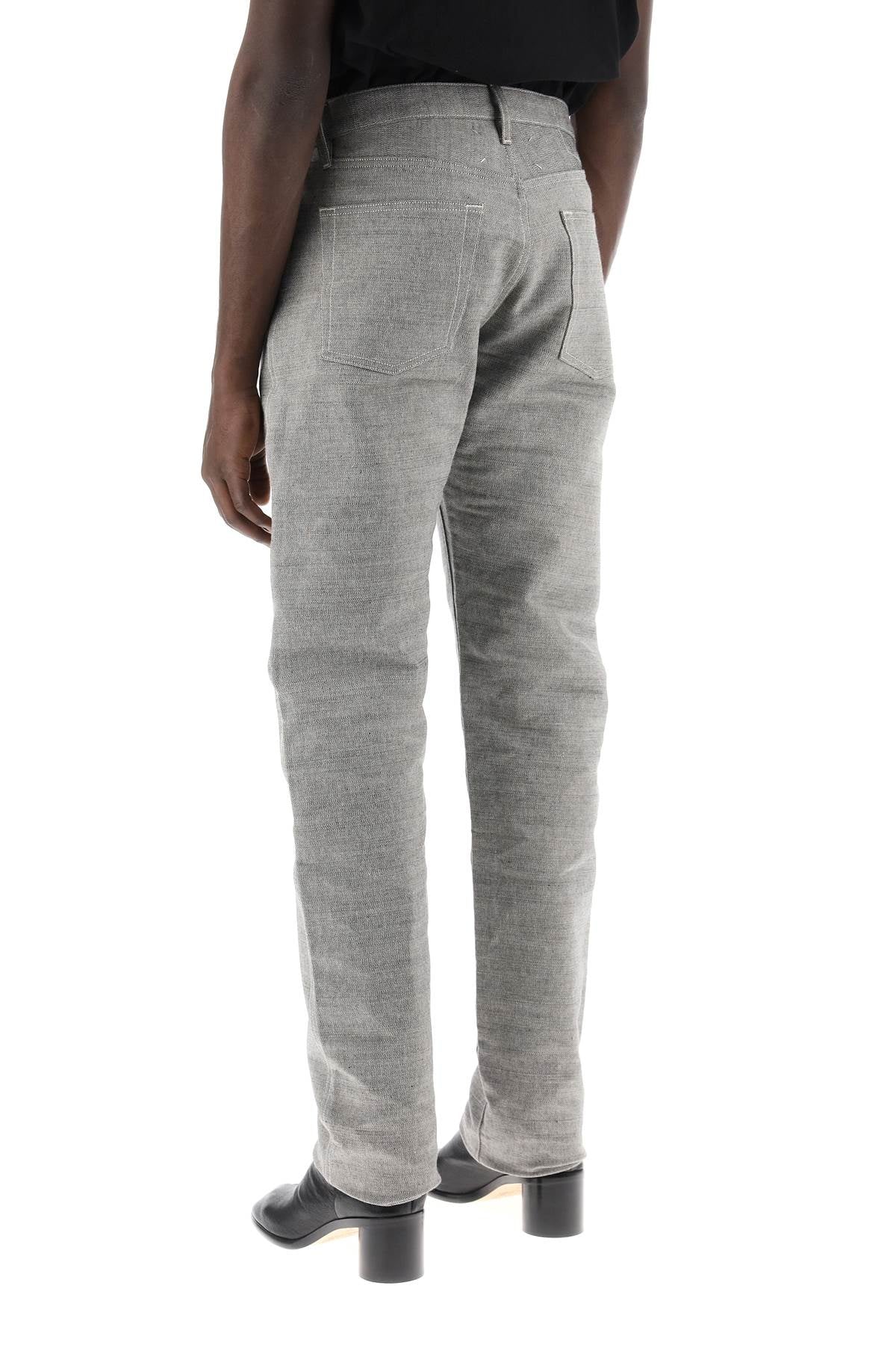 MAISON MARGIELA Men's Grey Cotton 5 Pocket Pants for SS24 Collection