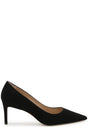 STUART WEITZMAN Leather Pointed Toe Pumps with Raffia Detailing for Women