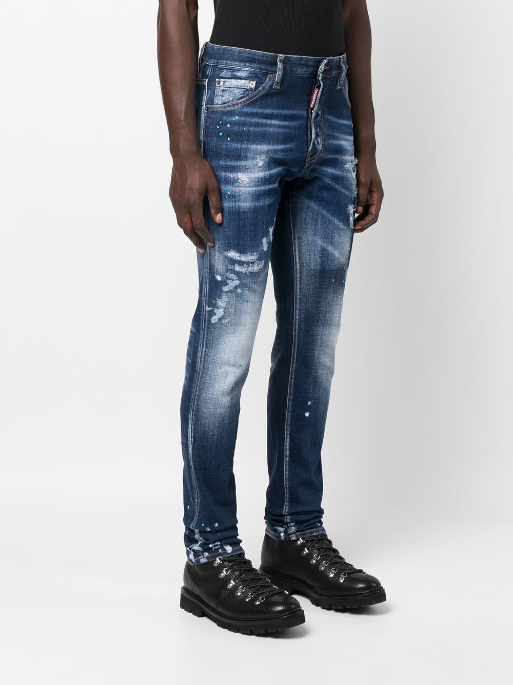 DSQUARED2 Navy Distressed Skinny Jeans for Men