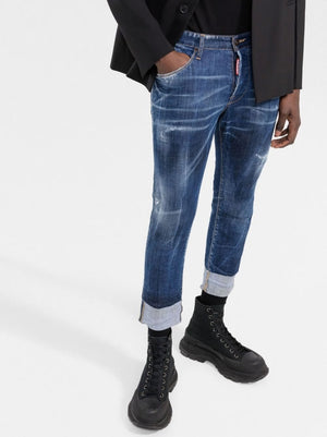 DSQUARED2 Navy Blue 5-Pocket Pants for Men [2024 FW Collection]