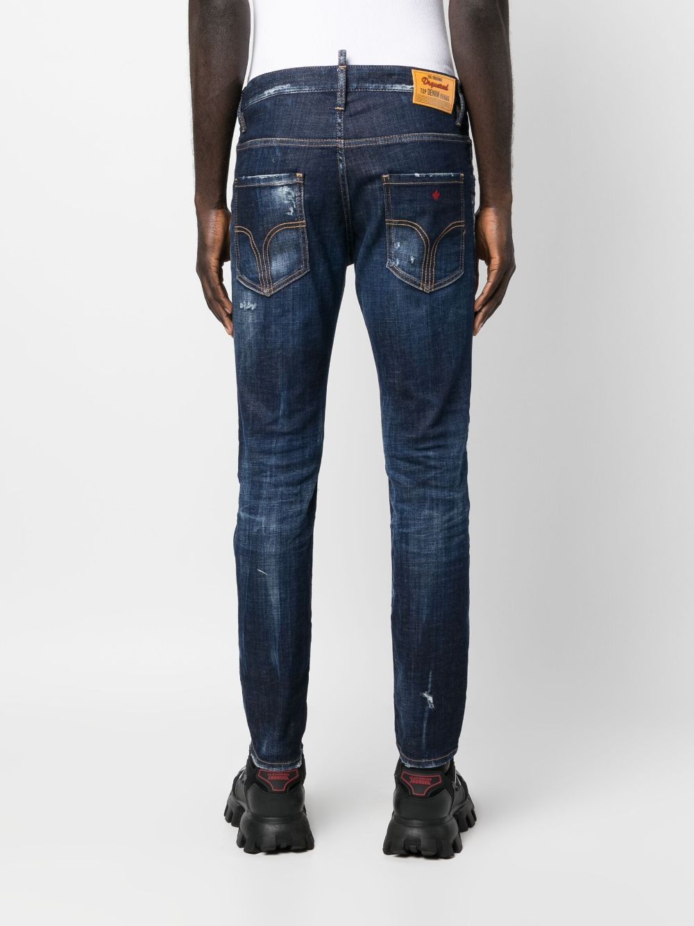 DSQUARED2 Trendy Distressed-Finish Tapered-Leg Denim Jeans for Men