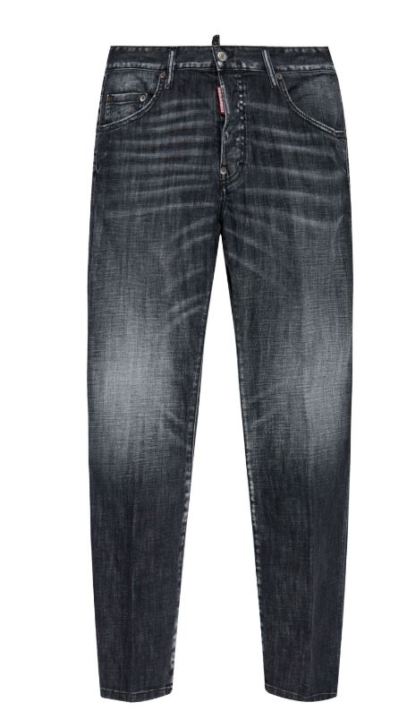 DSQUARED2 Men's Tapered Black Stretch-Cotton Jeans