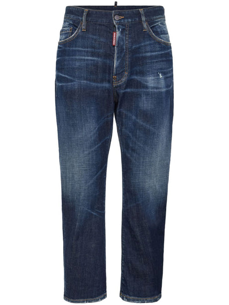 DSQUARED2 Faded Navy Blue Denim Jeans