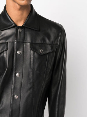 DSQUARED2 24SS Black Leather Jacket for Men