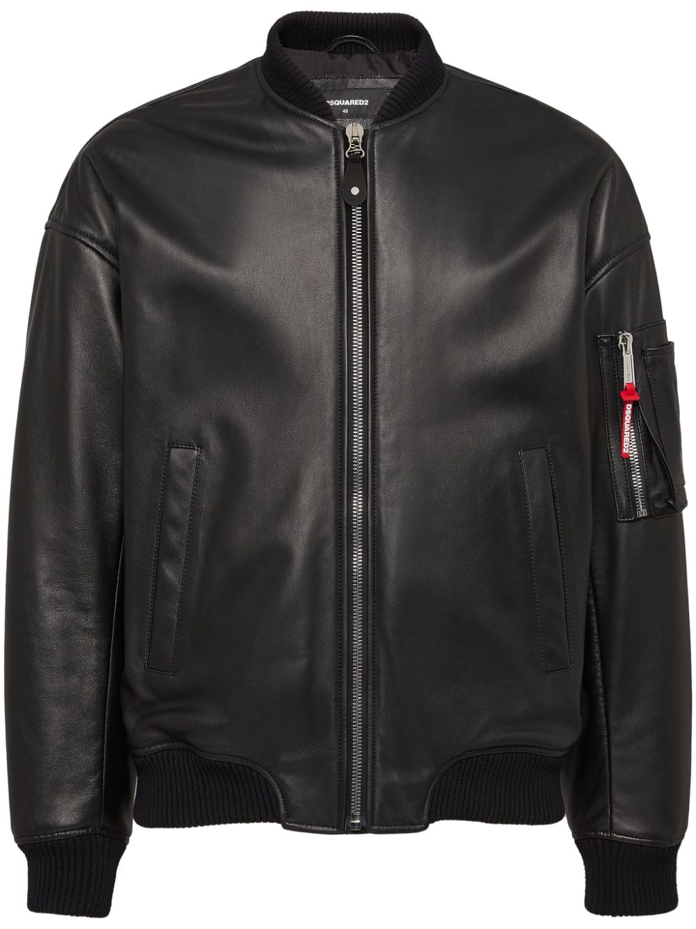 DSQUARED2 Lambskin Jacket with Ribbed Collar for Men