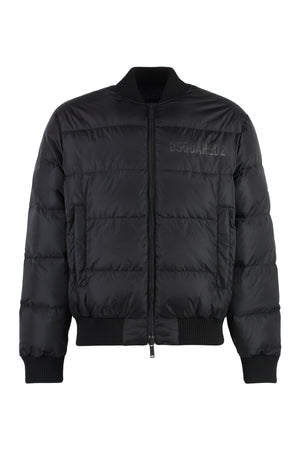 DSQUARED2 Luxurious Black Nylon Puffer Bomber Jacket