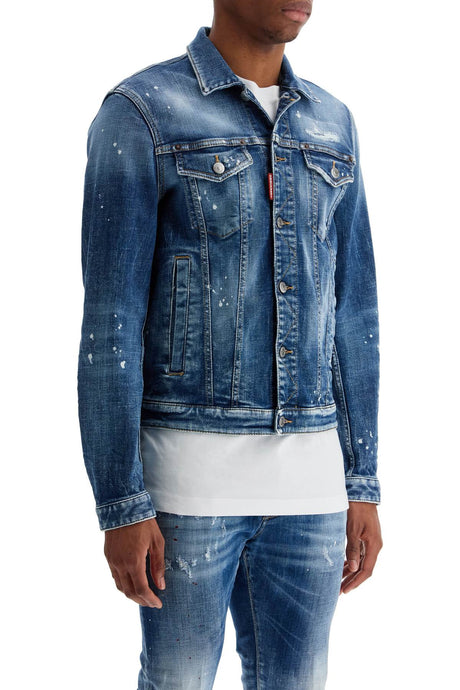 DSQUARED2 Vintage Look Denim Jacket for Men - Regular Fit