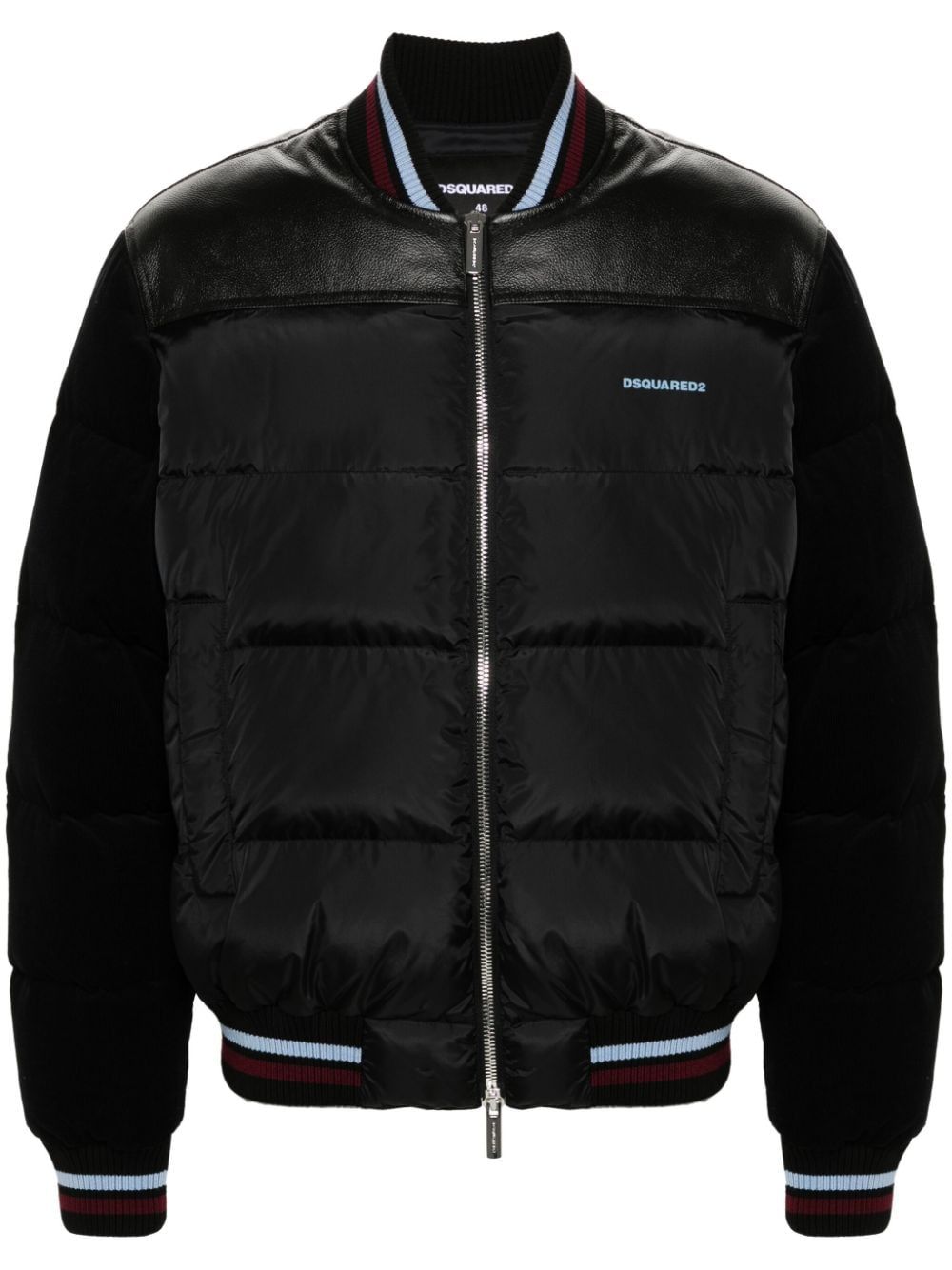 DSQUARED2 Black Mixed Puff Bomber Jacket