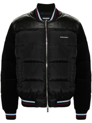 DSQUARED2 Black Mixed Puff Bomber Jacket