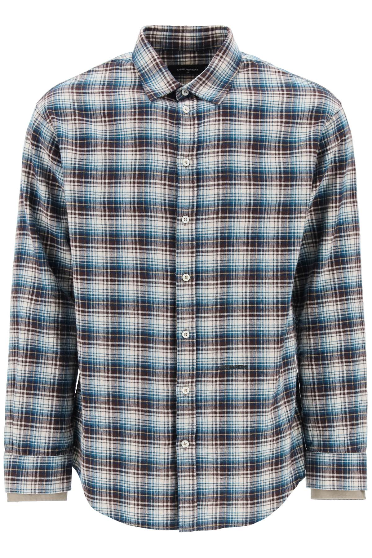 DSQUARED2 Multicolor Check Shirt with Layered Sleeves for Men for SS24