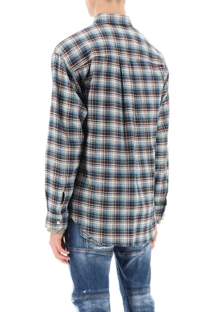 DSQUARED2 Multicolor Check Shirt with Layered Sleeves for Men for SS24