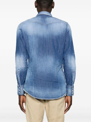 DSQUARED2 Western-Inspired Rugged Denim Shirt