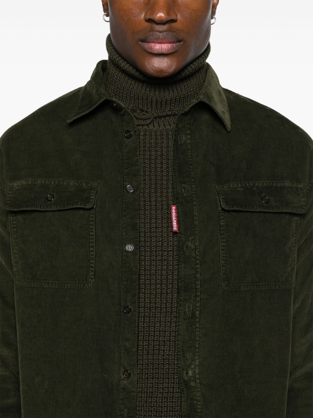 DSQUARED2 Fir Green Tailored Cotton Blend Shirt