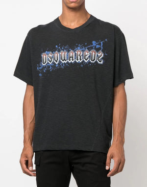 DSQUARED2 Iron Logo Printed T-Shirt for Men - Short Sleeve