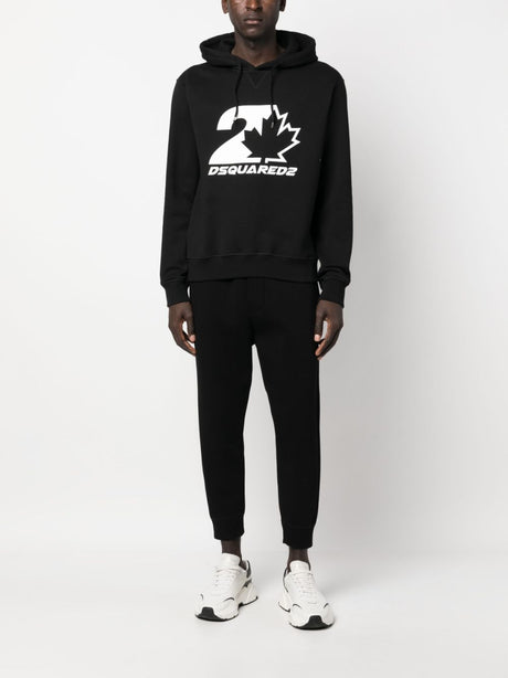 DSQUARED2 Men's Black Logo Hoodie for FW23