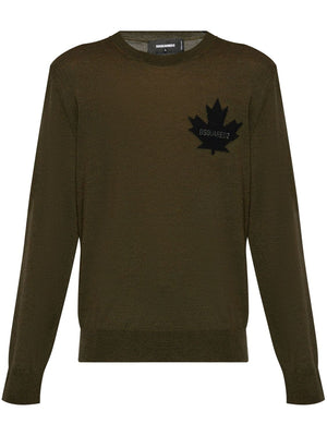 DSQUARED2 Maple Leaf Intarsia Knit Jumper for Men