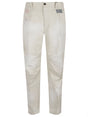 DSQUARED2 Men's Beige Cotton Twill Trousers with Embroidery