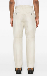 DSQUARED2 Men's Beige Cotton Twill Trousers with Embroidery