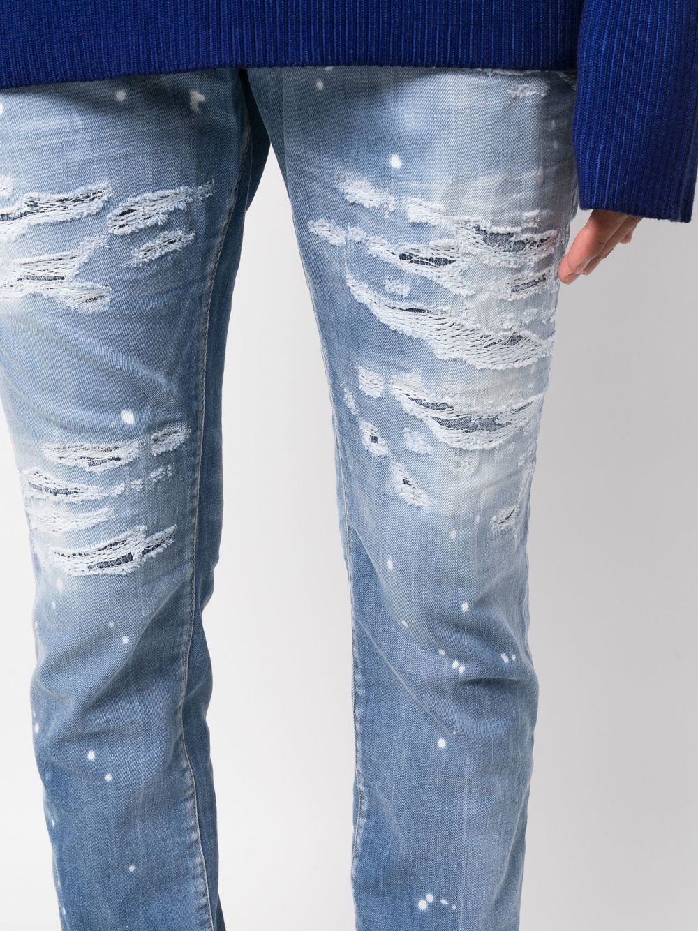 Slim-Cut Distressed Effect Jeans for Men by DSQUARED2