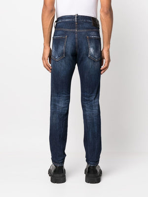 DSQUARED2 Navy Blue 5 Pocket Pants for Men - SS23 Collection