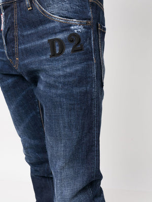 DSQUARED2 Navy Blue 5 Pocket Pants for Men - SS23 Collection